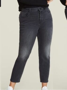 Warp + Weft Womens Size 18W CDG High Rise Straight Jeans Black Denim